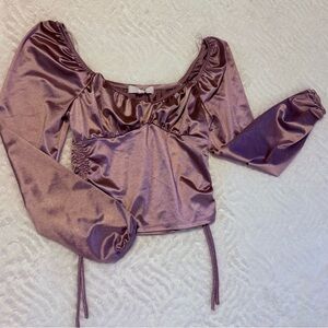 Chic Satin Women's Blouse in Lilac